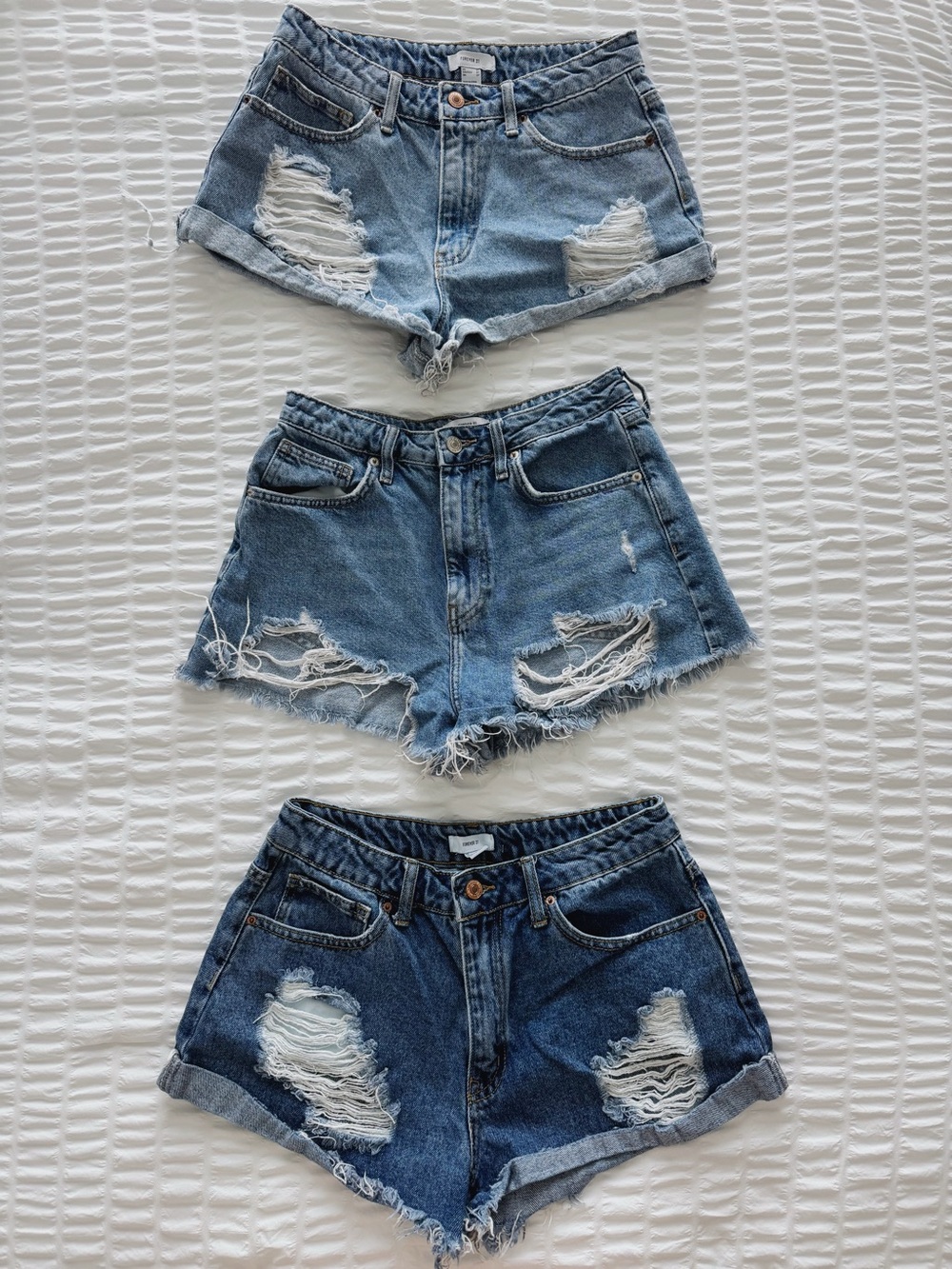 Classic Distressed Denim Shorts Bundle